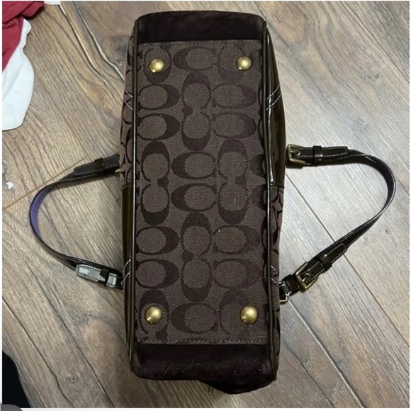 Coach 2005 Signature Patchwork Suede, Leather Canvas Satchel VINTAGE - Picture 11 of 16